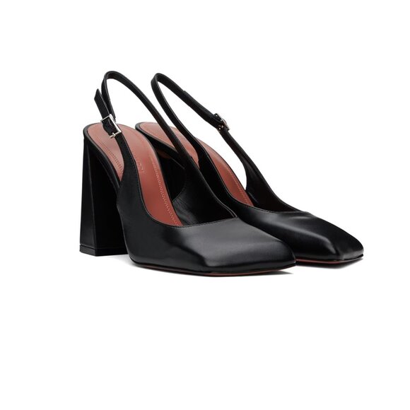 AMINA MUADDI Black Charlotte Sling Heels Size 38.5 - Picture 2 of 7